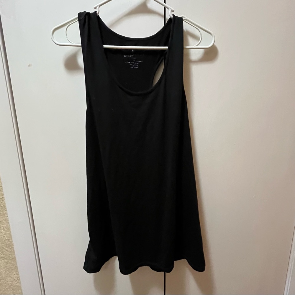Black Scoop Neck Tank Top with Racerback